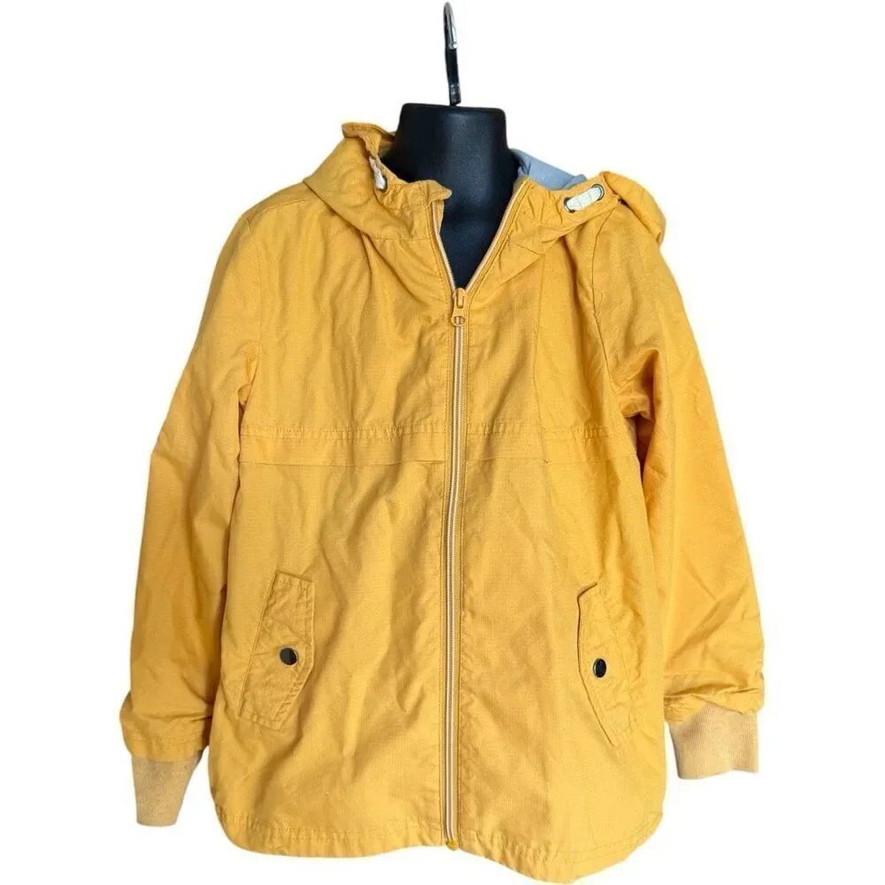 Youth Boys Cat & Jack Mustard Lined Cloth Windbreaker Fall Jacket - Sz S 6/7